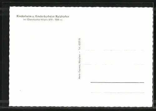 AK Oberstaufen im Allgäu, Kinderheim und Kinderkurheim Kalzhofen, an der Kirche