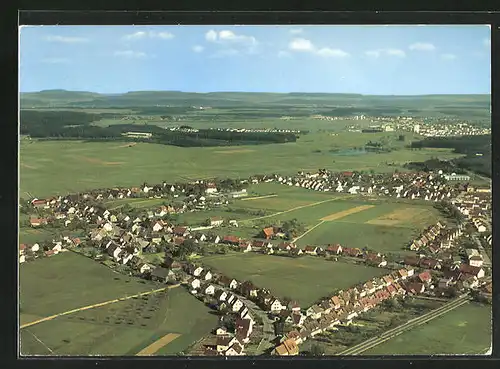 AK Mönchweiler im Schwarzwald, Fliegeraufnahme der Ortschaft