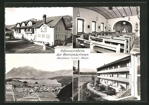 AK Altstädten im Allgäu, Schwesternheim der Borromäerinnen, in der Kapelle, Fliegeraufnahme der Ortschaft