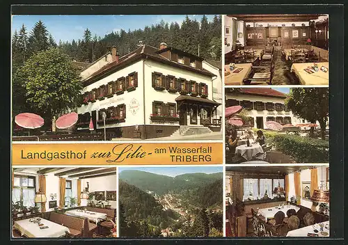 AK Triberg, Landgasthof zur Lilie am Wasserall, Landschaftsbild, in den Gasträumen