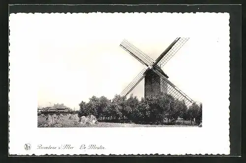 Präge-AK Breedene s. Mer, Le Moulin, an der Windmühle