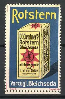 Reklamemarke Dr. Gentner's Rotstern Bleichsoda mit Seifengehlat udn frei von Chlor, Schachtel, Bild 9