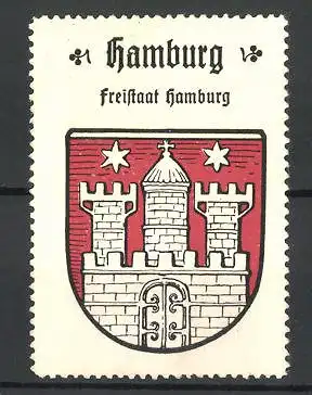 Reklamemarke Hamburg, Freistaat Hamburg, Stadtwappen