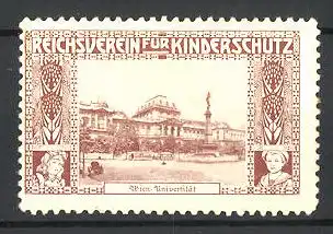 Reklamemarke Wien, Blick zur Universität, Reichsverein für Kinderschutz