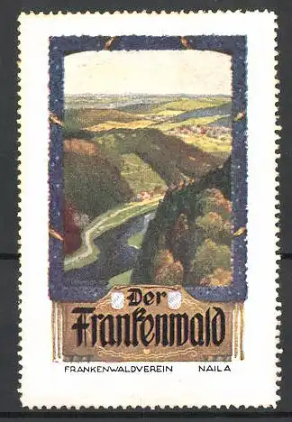 Reklamemarke Der Frankenwald, Landschaftspanorama