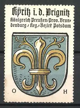 Reklamemarke Kyritz i. d. Prignitz, Königreich Preussen, Prov. Brandenburg, Reg.-Bezirk Potsdam, Stadtwappen