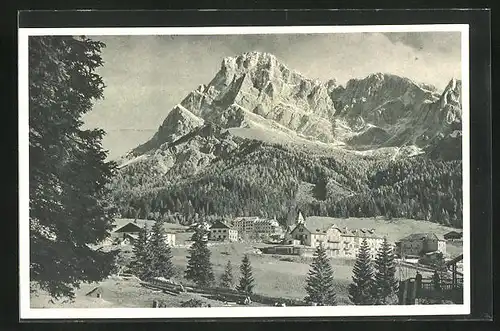 AK San Martino di Castrozza, Talpanorama mit Cimon della Pala