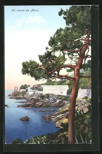 AK Nervi, Blick auf die Siedlung am Ufer
