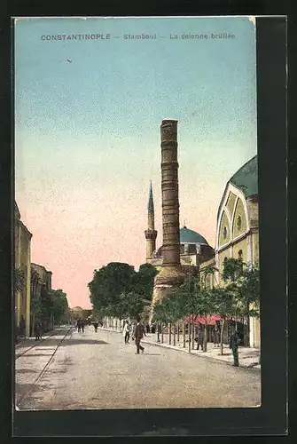 AK Constantinople, Stamboul, La colonne brullee