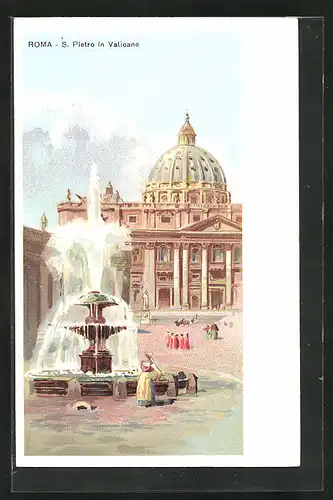 AK Roma, S. Pietro in Vaticano, Fontana
