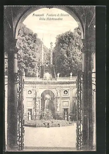 AK Frascati, Fontana di Atlante, Villa Aldobrandini
