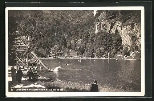 AK Oberaudorf a. I., Badegäste im Strandbad Luegsteinsee