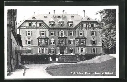 AK Bad Steben, Innenhof des Reserve-Lazarett Schloss