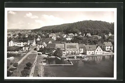 AK Unter-Uhldingen am Bodensee, Ortstotale mit der Pension Fischerhaus