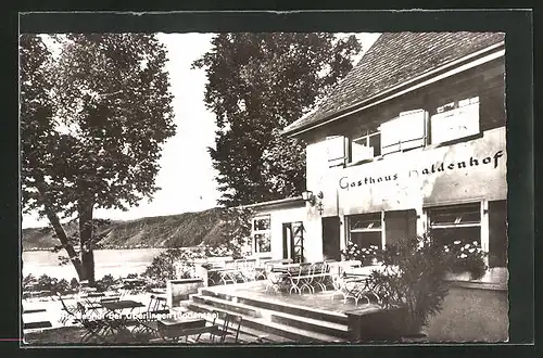 AK Ueberlingen am Bodensee, Terrasse des Gasthaus Haldenhof