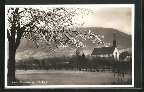 AK Offenburg, die Kirche in Weingarten