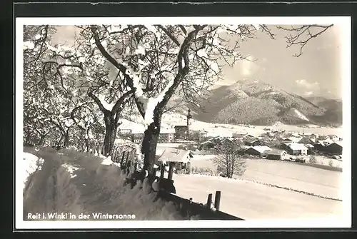 AK Reit im Winkel, Ortsansicht im Schnee unter der Wintersonne