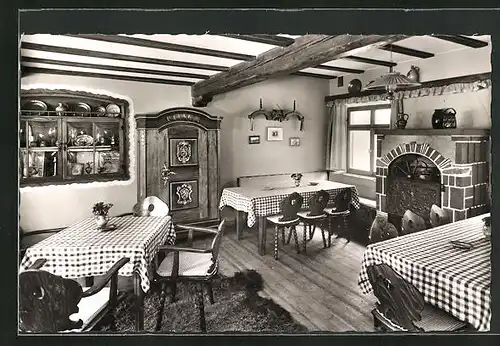 AK Gras-Ellenbach, Hotel Siegfriedbrunnen, Innenansicht