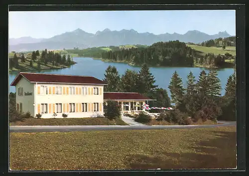 AK Rosshaupten im Allgäu, Rasthaus am Forggensee, Landschaftsansicht