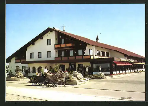 AK Bad Wörishofen - Schlingen, Karren vor dem Restaurant Jagdhof