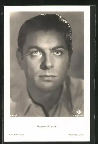 AK Schauspieler Rudolf Prack mit ausdrucksstarkem Blick