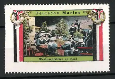 Reklamemarke Serie: Deutsche Marine, Weihnachtsfeier an Bord