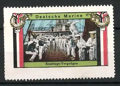 Reklamemarke Serie: Deutsche Marine, Matrosen beim Sonntags-Vergnügen