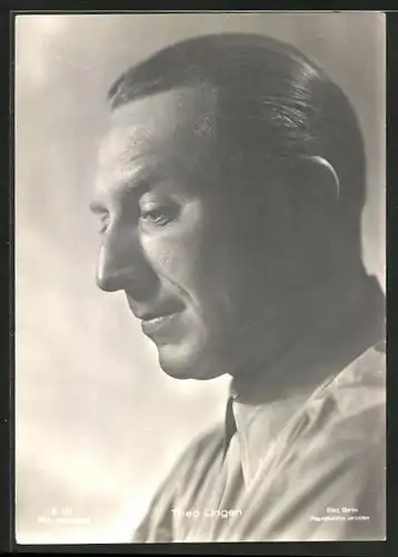 AK Schauspieler Theo Lingen mit nachdenklichem Blick
