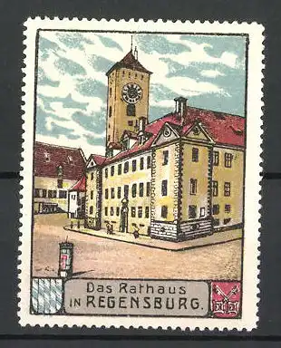 Reklamemarke Regensburg, Rathaus und Stadtwappen