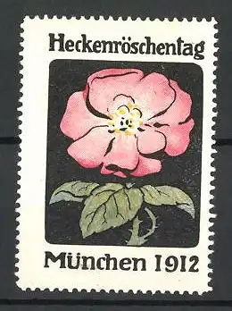 Reklamemarke München, Heckenröschentag 1912, Ansicht einer Heckenrose