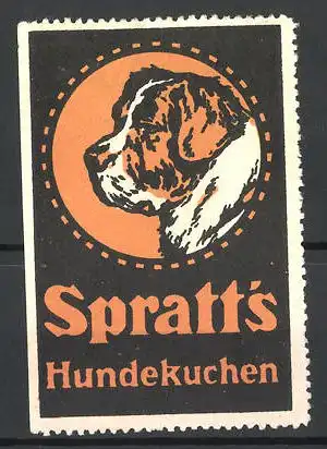 Reklamemarke Spratt's Hundekuchen, Portrait eines Bernhardiners