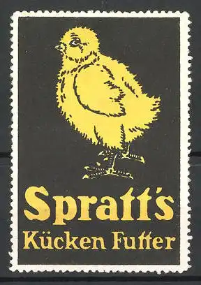Reklamemarke Spratt's Kückenfutter, Portrait eines kleinen Kükens