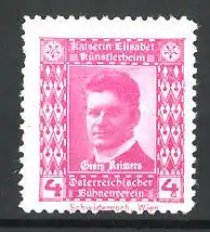 Reklamemarke Schauspieler Georg Reimers im Portrait, Österreichischer Bühnenverein