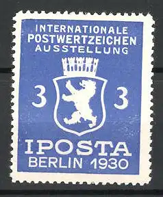 Reklamemarke Berlin, Intern. Postwertzeichen-Briefmarkenausstellung IPOSTA 1930, Wappen