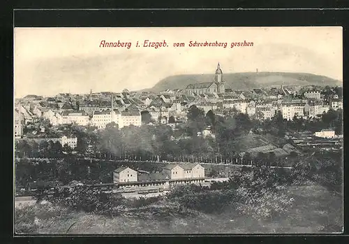 AK Annaberg / Erzgebirge, Panoramablick vom Schreckenberg