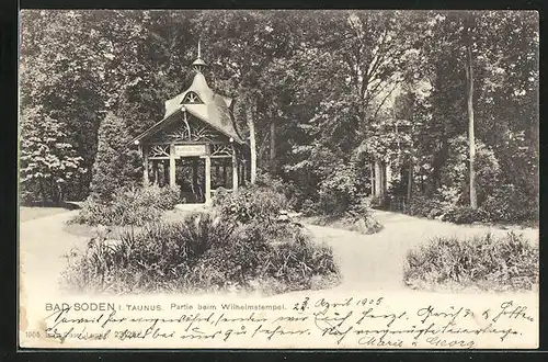 AK Bad Soden / Taunus, Waldidylle am Wilhelmstempel