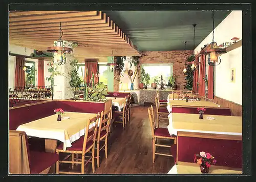 AK Oberfinning, Brathendi-Station Zum Staudenwirt, in der Gaststube