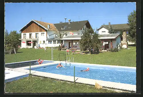 AK Hellmannsberg / Wonneberg, Landgaststätte-Pension Schweizerhof, am Schwimmbad