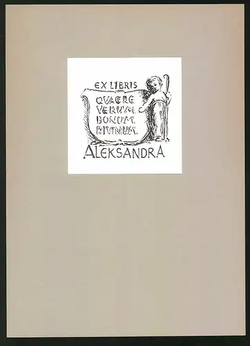 Exlibris Aleksandra, Kleiner Geistlicher mit Gehstock