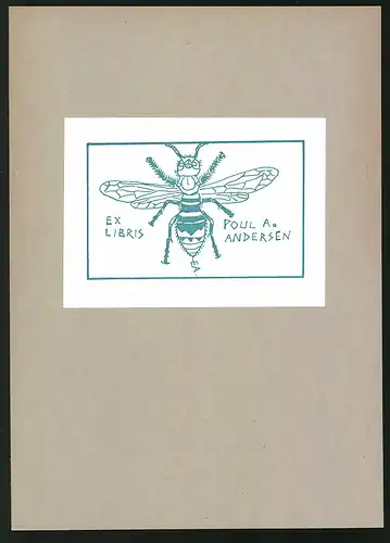 Exlibris Poul A. Andersen, Wespe am fliegen