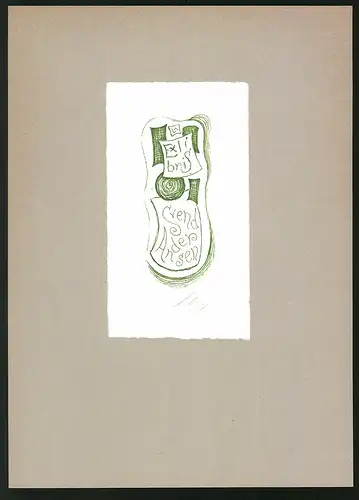 Exlibris Svend Andersen, Fussabdruck mit Initialien