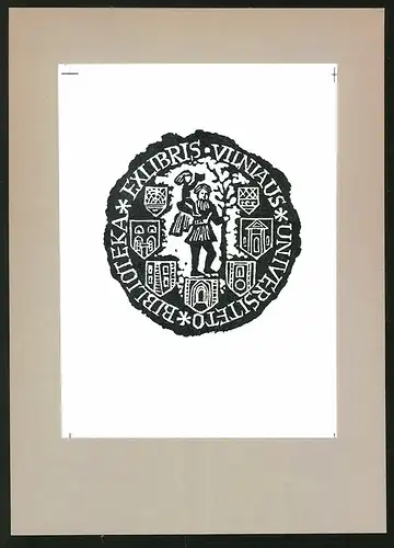 Exlibris Vilniaus Universiteto Biblioteka, Wanderer grüsst, Wappen
