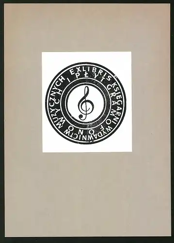 Exlibris A. Jalkubowrin 1968, Notenschlüssel