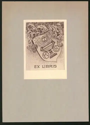 Exlibris Wappen mit Feuerkelch