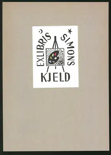 Exlibris Simons Kjeld, Leinwand mit Mischpalette