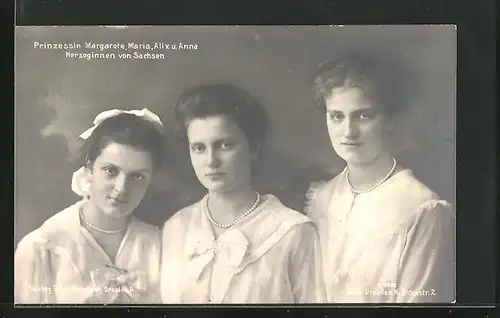 AK Prinzessin Margarete, Maria Alix und Anna Herzoginnen von Sachsen