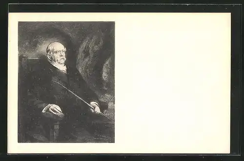 Künstler-AK Otto von Bismarck mit Pfeife im Sessel sitzend