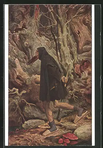 Künstler-AK Moritz von Schwind: Rübezahl auf Wanderschaft