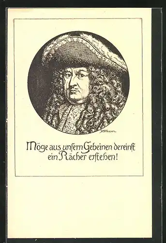 Künstler-AK Franz Stassen: Möge aus unseren Gebeinen dereinst ein Rächer erstehen!