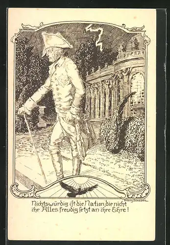 Künstler-AK Franz Stassen: König Friedrich II. (der Grosse)